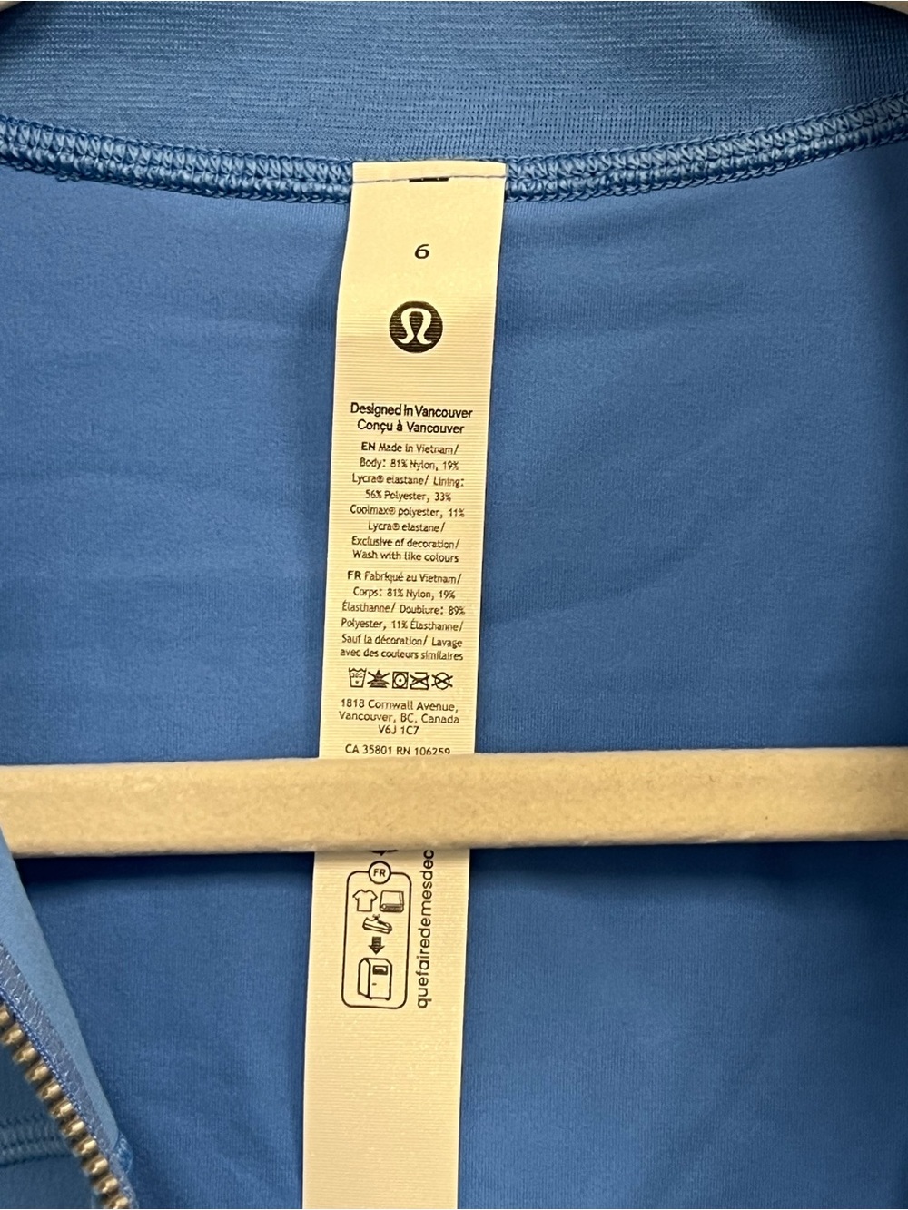 NWT Lululemon Define Jacket Size 6 Pool Party Blue Full Zip Mirror Zip Nulu - Picture 7 of 8